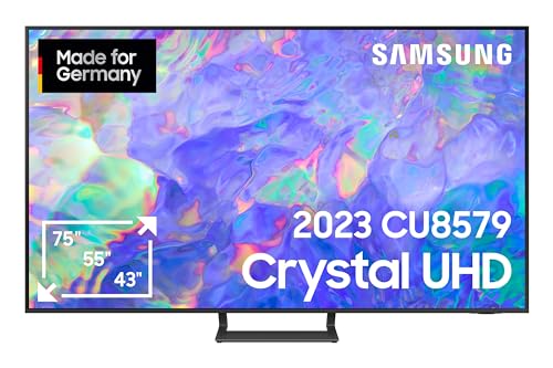 Samsung Crystal CU8579 Fernseher 65 Zoll, Dynamic Crystal Color, AirSlim Design, Crystal Prozessor 4K, Smart TV, GU65CU8579UXZG, Deutsches Modell [2023]