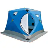 Isolierter Eisfisch-Unterschlupf, Pop-Up-tragbares Eis-Angelzelt, Eis-Shanty, 4–5 Personen, wasserdichtes Naben-Stil, Eisfischhaus mit Ankern, Seilen und Tragetasche