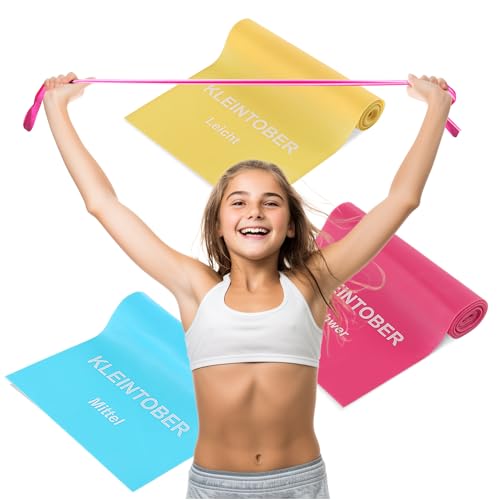 Kleintober I Fitnessbänder für Kinder, Jugendliche, Senioren I leichte Widerstandstufen I Resistance Bands I Widerstandsbänder Anfänger I Gymnastikband I Trainingsbänder