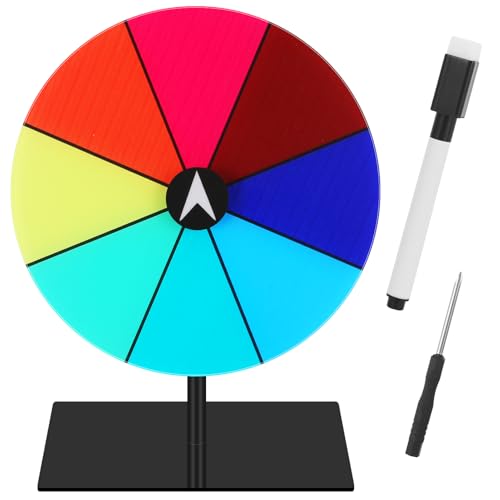 ZHXGO Glücksrad Spielzeug Mehrzweck, Glücksrad zum Drehen, Spinning Prize Wheel, 8 Slots Drehendes Preisrad Bunt Fortune Wheel, Farbe Tisch-Roulette-Spinner Gewinnrad für Messeparty Karneval