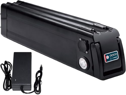 E-Bike Pedelec Akku 48V 12Ah 15Ah 20Ah Ebike Battery Pack, 48V 12Ah 15Ah 20Ah Rechargeable Li-Ion Battery, Eingebauter BMS Wasserdichter PVC-Akku Mit Ladegerät 48V 12Ah,1