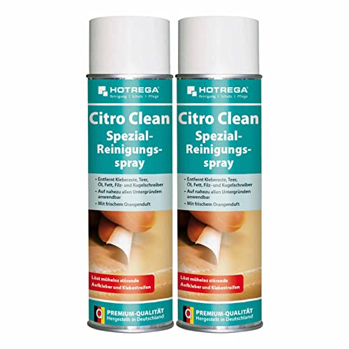HOTREGA Citro Clean Spezial Reinigungsspray 500 ml - entfernt Klebereste & Co., Menge:2