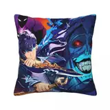 Sung Jin Woo Kopfkissenbezug Cha Hae-In Anime Druck Kissenhülle 45x45 cm – Anime Cushion Decorative Cushion for Sofa Couch, Bedroom, Living Room (ohne Kissenfüllung)