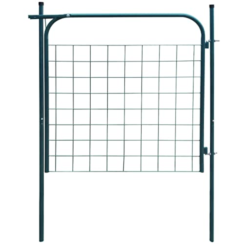 vidaXL Gartenzauntor Metallzauntor Stahl-Tor Tor-Paneel Tor 100 x 100 cm Grün