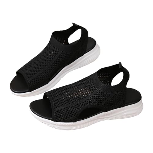 Orthopädische Sandalen Damen Sommer Waschbare Slingback Sandalen Damen Sommer Breite Füße Bequeme Sommerschuhe Leichte Sportsandalen Mesh Damensandalen Atmungsaktive Sandalette Flach Sandals