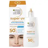 Garnier Antioxidatives Super UV-Sonnenschutz-Fluid mit LSF 50+, Leichte und nicht fettende Sonnencreme mit Hyaluronsäure, Ambre Solaire, 40 ml