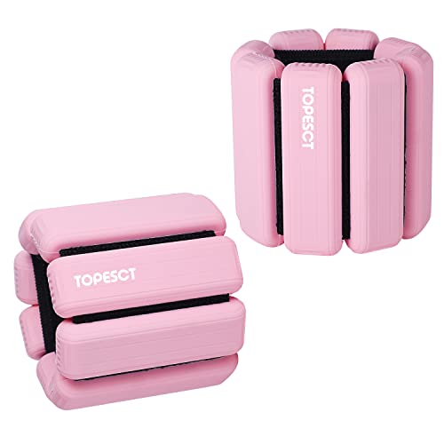 TOPESCT 2 PCS Verstellbare Handgelenkgewichte Knöchelgewichte Set Gewichtsmanschetten für Handgelenk Yoga, Tanz, Barre, Pilates, Kardiotraining, Aerobic, Walking