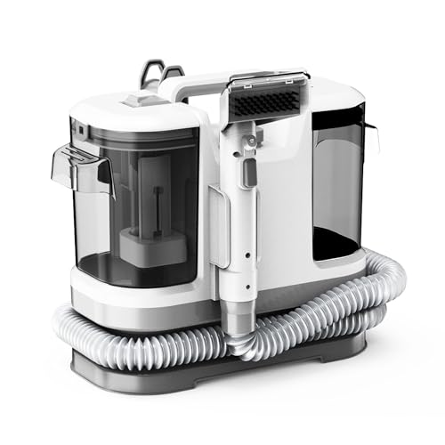 Bewinner Nasssauger Polsterreiniger Gerät für Haustiere, Vielseitiger, Tragbarer Dampfreiniger Haustier Fleckenentferner, Kompakte Sofa Teppichreiniger mit Sprühen und Saugen, 12Kpa Saugleistung