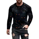 Männliches lässiges Augendruck-T-Shirt Bluse Langarm Rundhals Tops T-Shirt Geschenk Armband Schwarze T-Shirt Herren T-Shirt Rundhals Herren Herren Sommer T-Shirt