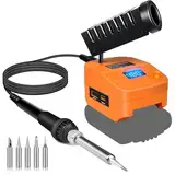 Kabelloser Lötkolben für Worx 20V 4Pin Akku, Schnelles Aufheizen Lötstation mit LED Digitale Display, Mobilität Soldering Iron mit USB&Type-C für Heimwerker, Gerätereparatur, Drahtschweißen(Ohne Akku)