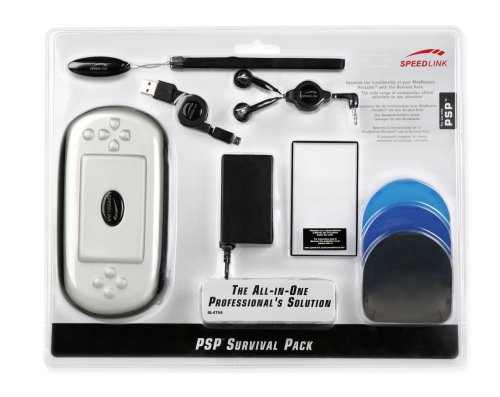 Speedlink Survival-Pack für die PSP/Playstation Portable (Tasche, Kopfhörer, Datenkabel, Displayfolie, KFZ-Ladegerät, 3 Spielehüllen uvm.)