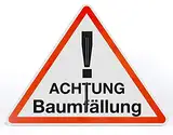 AllesKlaro® - Warnschild Aufsteller - Achtung Baumfällung - Dreieck - freistehend aufstellbar - 4mm Alu Verbundplatte (50x40cm)