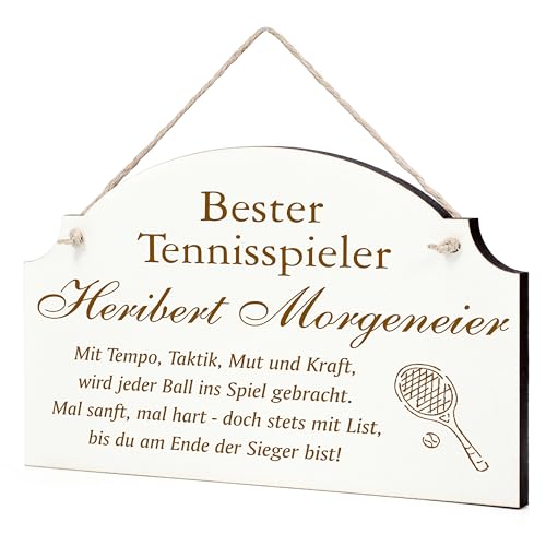 Dekolando Lustiges Tennis Schild - Geschenk für Tennisfans, Tennisspieler oder Trainer - Geschenke Tennisfan Tennistrainer