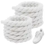 Rope Laces,1 Paar Dicke Schnürsenkel,Laces für Air Force 1,Schnürsenkel Dick,Rope Laces für Air Force 1,150 cm × 0,8 cm,Sportschuhe,Laufschuhe,DIY Dreisträngige Baumwollseil-Schnürsenkel (Weiß)