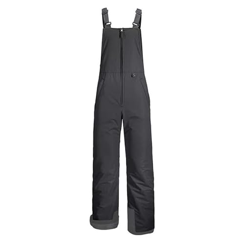 Petalum Damen Wasserdicht Skihose Latzhose mit verstellbaren Trägern Winter Winddicht Schnellhose Ärmellos Overalls Snowboardhose Ski Bibs Schwarz XL