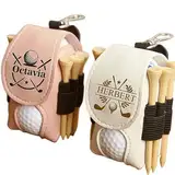 Personalisierter Golfball- Und Teehalter, Golf-Taillentasche Mit Individuellem Namen, Kunstleder-Golftasche Mit Halter, Geschenk For Golfer, Praktische Golftasche