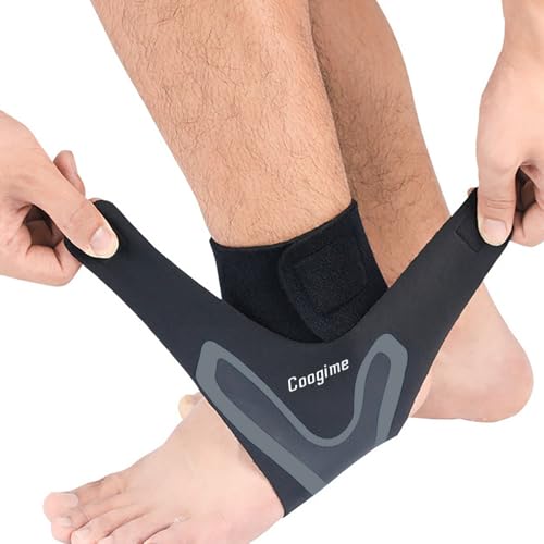 Coogime 2 Stück Plantarfasziitis Fußwickel, Knöchelbandage Fussball, Flexible Ankle Brace, Plantarfasziitis Bandage, plantarfasziitis Bandage, Breathable Ankle Brace (Grey, L(EU:42-45))