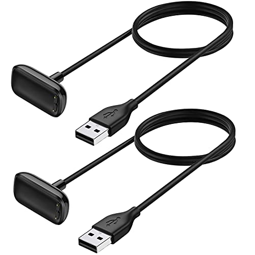 CAVN Ladegerät Kompatibel mit Fitbit Charge 6 /Charge 5 / Luxe Ladekabel [2-Stück], 3.3ft Ersatz USB Premium Charger Lead Kabel Ladestation Charging Dock Stand Ladegerät für Charge 5