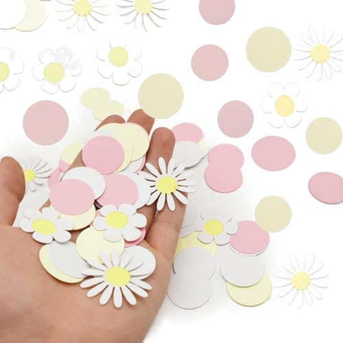 100 Stück Gänseblümchen Deko,Tischdeko Streudeko Frühling Blumen Konfetti Buntes Daisy Decorations Geburtstagsdeko Taufe Dekoration Mädchen Geburtstag Party Hochzeit Babyparty Confetti Tischdekoration