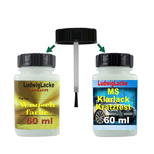 Ludwiglacke 388 Spacegrün für Opel Lackstift Set Autolack & Klarlack je 60ml
