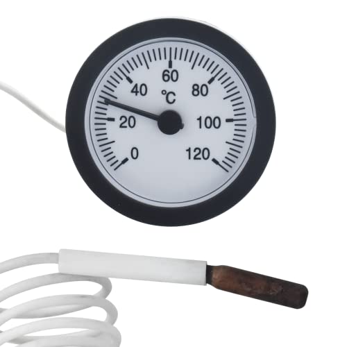 Aiyomi Kapillarthermometer Thermometer mit Fühler Kapillare Temperaturmessgerät Messen Gas Flüssigkeit und Dampf 0-120 ° C