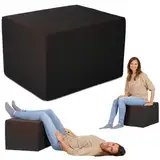 maxVitalis Orthopädischer Bandscheibenwürfel, Stufenlagerungswürfel zur orthopädischen Stufenlagerung, Stufenbett mit Bezug, Bandscheibentlastungswürfel, Schaumstoff, 40 x 50 x 60 cm (schwarz)