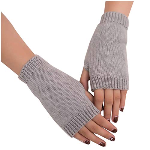 Orbgons Fingerlose Handschuhe Frauen weich Winter warm halten Handschuh auf der Miete Kostüme (Grey, One Size)