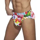 Badehose Herren Badeslip Kurz Eng Sexy Slip Männer Badehosen Jungen Schwimmhose Badeshorts Bunter Slips Tunnelzug Lustig Unterhosen Bikini Beach Soft Shorts Rot XXL