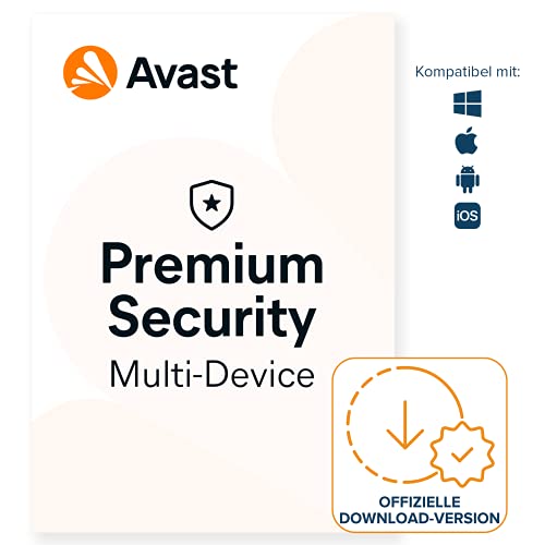 Avast Premium Security 2024 - Antivirenschutz für Windows, macOS, iOS und Android | 10 Gerät | 1 Jahr | PC/Mac | Aktivierungscode per Email