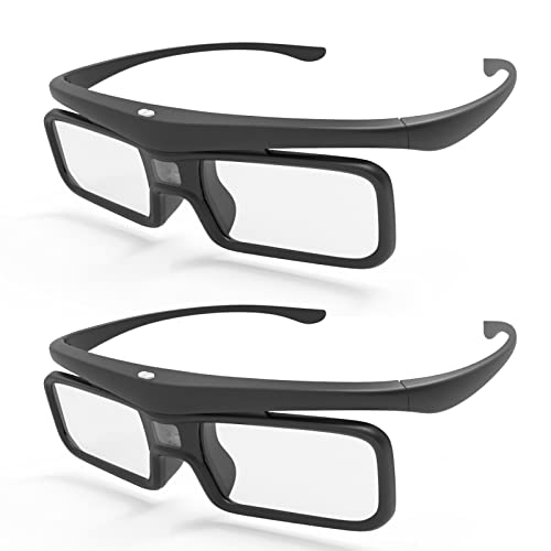 AWOL VISION DLP Link 3D-Brille, wiederaufladbare aktive Shutterbrille, kompatibel mit AWOL VISION LTV-2500, LTV-3500, Vanish TV und anderen DLP-Link 3D Projektoren (2er-Pack)