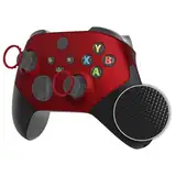 eXtremeRate ASR Case & Griffteile Hülle für Xbox Series X/S, DIY-Ersatz Front Hülle Gummiert Grips Gehäuse Skin Faceplate Zubehör für Xbox Core Controller Model 1914(Scarlet Red)-KEIN Controller