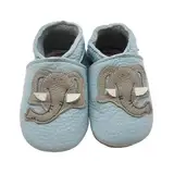 SAYOYO Baby Krabbelschuhe Leder Weiche Lauflernschuhe Babyschuhe für Jungen & Mädchen, 23/24 (18-24 Monate) XL, Blau Elefant