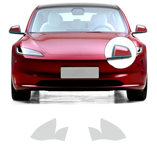 FDAIUN Für Tesla Model 3 Highland 2024 Frontscheinwerfer Schutzfolie TPU PPF Film Scheinwerfer Rücklicht Schutzfolie für Tesla Model 3 Highland 2024 Zubehör (Rückspiegelfolie 2Stücks)