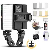 BNEHHOV 120 LED Videoleuchte Handy Selfie Licht mit Klammer 2500-9000K 3 Lichtmodi CRI 95+ Eingebauten 3000mAh Akkus Foto Licht für Handy,Tablet,Laptop,iPhone,iPad,Android,YouTube,TikTok