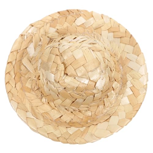 TEHAUX Kinder-Strohhüte Malhüte Kleine Strohhüte Strickstrohhüte Puppen-Sombrero-Hüte Für DIY-Basteldekoration Schmuckzubehör