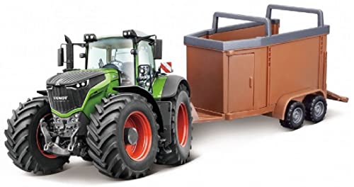 Bburago Modell Farm Fendt 1050 Vario Traktor + Anhänger / Livestock Forwarder