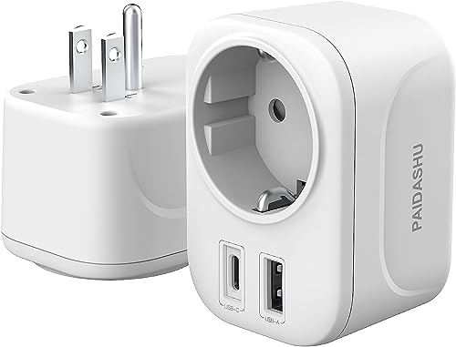 Reisestecker Adapter USA Deutschland Stecker USA Adapter Steckdose mit USB A & C Reise Geschenk Gadgets Zubehör Stromadapter Reisestecker Amerika Mexiko Thailand Kanada Stecker Adapter a1 (001)