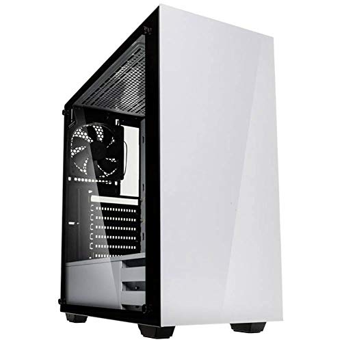 Kolink Stronghold Midi-Tower Mini-ITX bis E-ATX, PC Hülle mit Seitenfenster, Tempered Glass Computergehäuse, PC Case Computer Gehäuse mit lüfter, Weiß