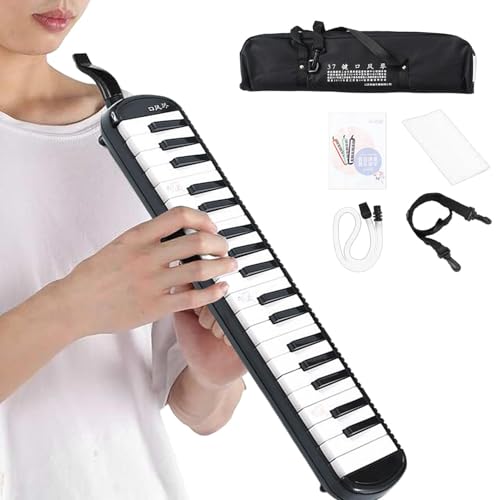 Misaakoeq Melodica für Erwachsene | Melodica Instrument mit 2 Mundstücken, 32 Tasten Keyboard Harmonium Instrument mit Tragetasche für Anfänger & Profis