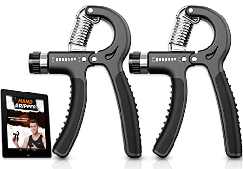 2er Set Unterarmtrainer - 5-60 kg Verstellbarer Handtrainer mit E-Book - unterarm trainingsgerät verbesserte Kraft & Grip Handgelenk Arm Unterstützung & Grip-Rehabilitation