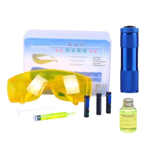 Kühlmittel-Leck-Detektor-Set | Taschenlampe zum Testen von Leckagen der Klimaanlage | Lichtprüfgerät zur Diagnose von Leckagen, z