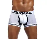 JOCKMAIL Herren-Boxershorts, atmungsaktives Netzgewebe, Unterhose, Weiss/opulenter Garten, Medium