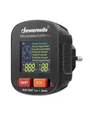 DEWENWILS Steckdosentester, Stromprüfer mit RCD-Prüfung und LCD-Display, 6 Arten von Fehlerdiagnose, Leckspannungs- und Stromanzeige, FI Test, 48-250V/45-65Hz, CAT ll 300V