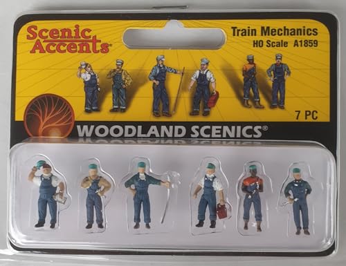 Woodland Scenics A1859 Zugreparatur 6 Zugmechaniker stehend Figuren Spur H0 HO 1:87 Train Mechanics