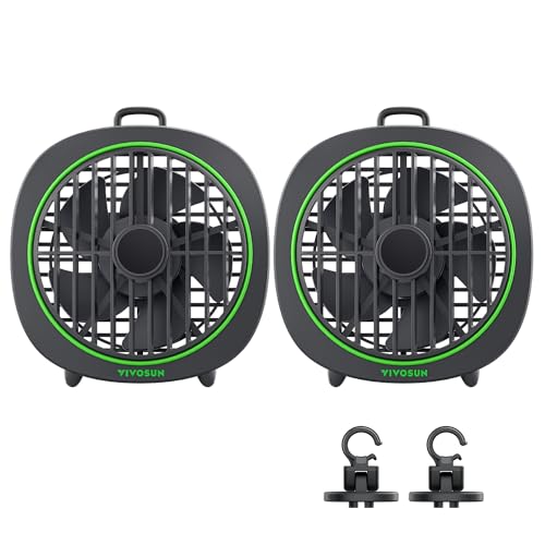 VIVOSUN AeroWave D4, 10,2 cm großer Ventilator mit abnehmbarem Haken, 3 Geschwindigkeiten, starker und leiser Luftstrom, einstellbarer Luftstromwinkel für Hydrokultur, Zirkulation und Kühlung,