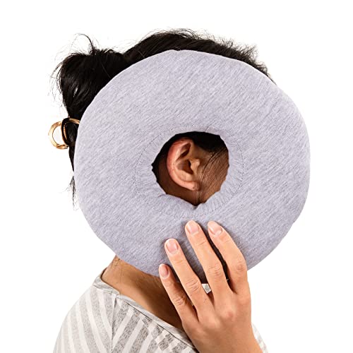 UKTYUAS Piercing Kissen Mit Loch,Für Ohr Gegen Ohrenschmerzen,Donut Kissen,Ohrkissen,Sleepingring Für Seitenschläfer Zur Schmerzlinderung Im Ohr,Kissen Seitenschläfer,Donut Ohrenkissen(Grau)