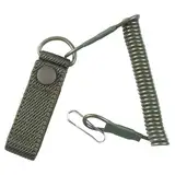 1 Stück Spiralkabel Schlüsselanhänger,Tactical Lanyard,Elastisch Angeln Lanyards,Elastischer Schlüsselring,Rsg-Halterung,Ausziehbar auf 150 cm,für Schlüsseln,Angeln,Wandern,Bergsteigen,Grün