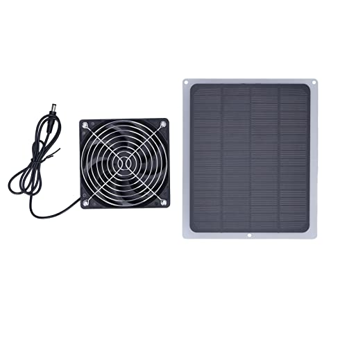Solarpanel-Ventilator, Gewächshaus-Solarventilator, 6 W Solarpanel-Ventilator mit Schutznetz, Wasserdichter Gewächshaus-Hühnerstall-Solarventilator für den Außenbereich