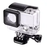 Schutzhülle wasserdichte Gehäuse mit Objektiv für Gopro Hero 3 + Hero 4 Action Kamera mit Befestigungsschrauben und Basis Schutz Unterwasser 45 m Schutzhülle