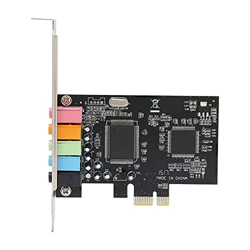 Dpofirs PCI-E 5.1-Stereo-Audiokarte, Desktop-Soundkarte, 6-Kanal-Stereo-Desktop-Audignal-Konvertierungshardware mit Treiber-CD, CMI8738 5.1 Mehrkanal-Audio-Chip, Geeignet für Heimkino Usw.